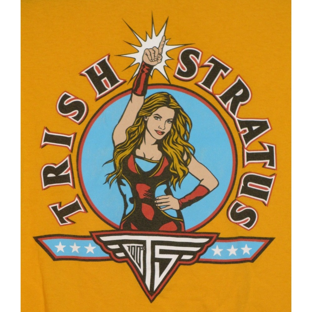 Trish Stratus 2018 WWE Stratusfaction Graphic Yellow Tee XL